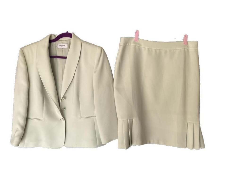 Stresa ASL Women's Sage Green 2-Piece Skirt Suit Set Size 14